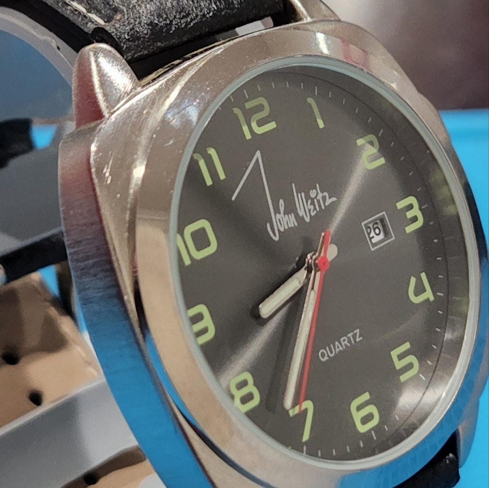John Weitz Men's Watch Panerai Pam style Quartz fresh battery Watch Pre-owned go - Picture 3 of 7
